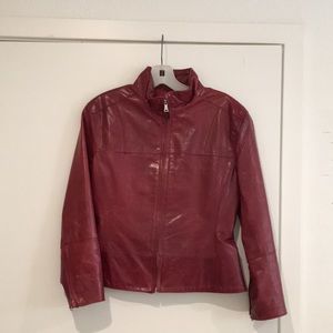Andrew Marc dark red leather jacket